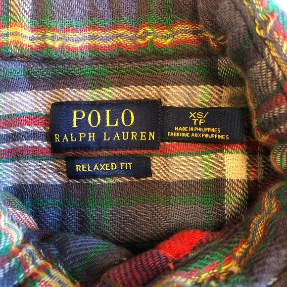 Polo Ralph Lauren Relaxed Fit Double Thick Plaid Button-Up Shirt Size XS - Picture 5 of 6